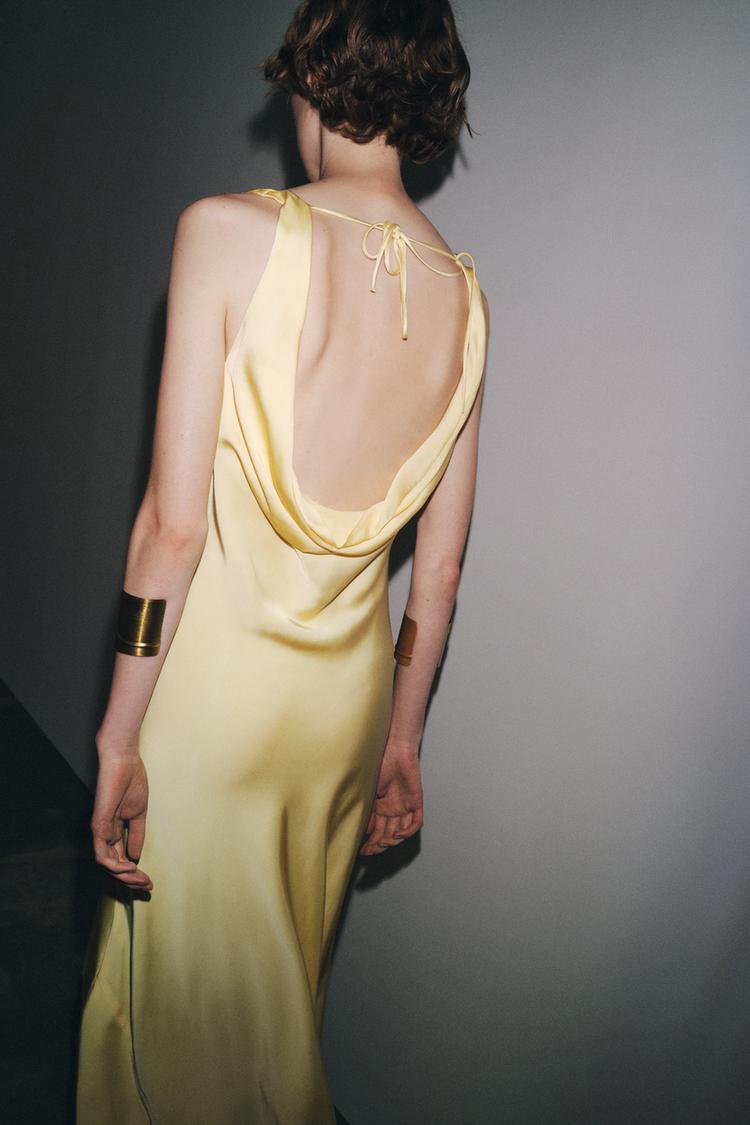 ZARA Women's Zw Collection Satin Long Dress