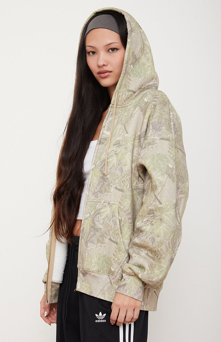 Pacsun Women  Camo Tree Zip Up Hoodie