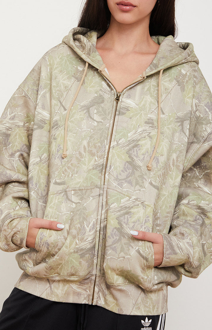 Pacsun Women  Camo Tree Zip Up Hoodie