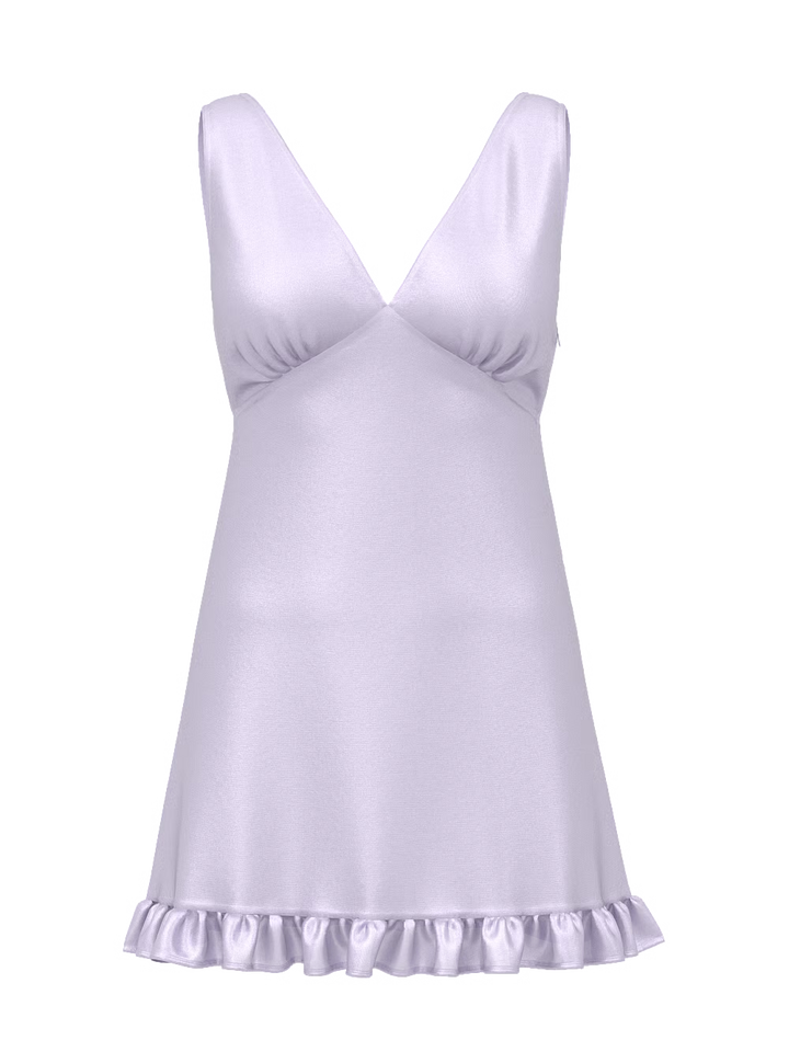 Women's Pink Summer Fling Satin Ruffle Dress