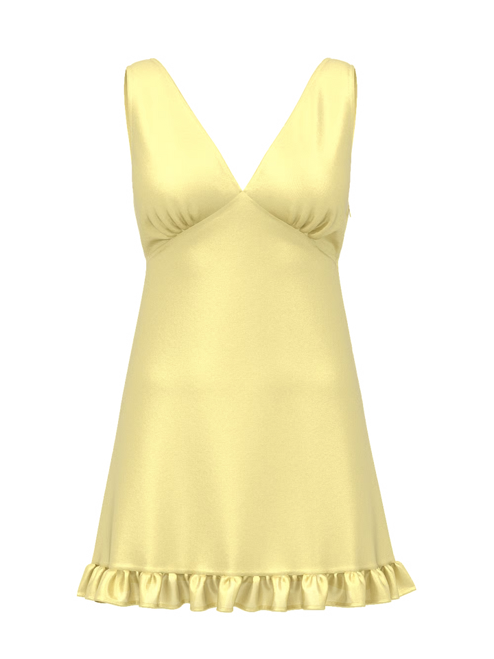 Women's Pink Summer Fling Satin Ruffle Dress