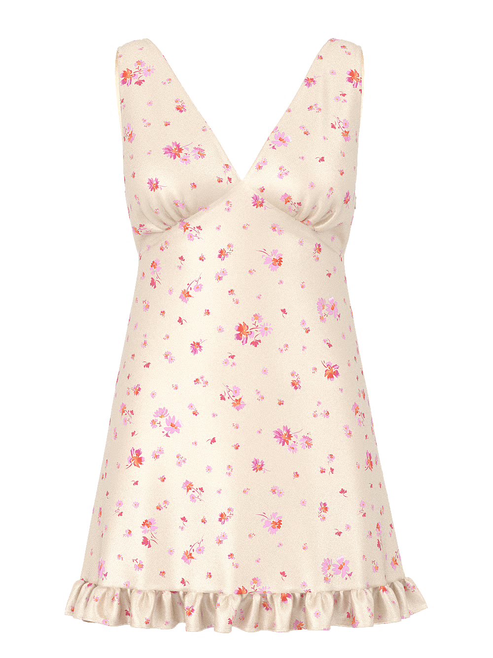 Women's Pink Summer Fling Satin Ruffle Dress