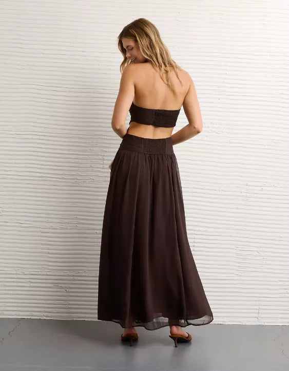 American Eagle Women's Strapless Cut-Out Maxi Dress