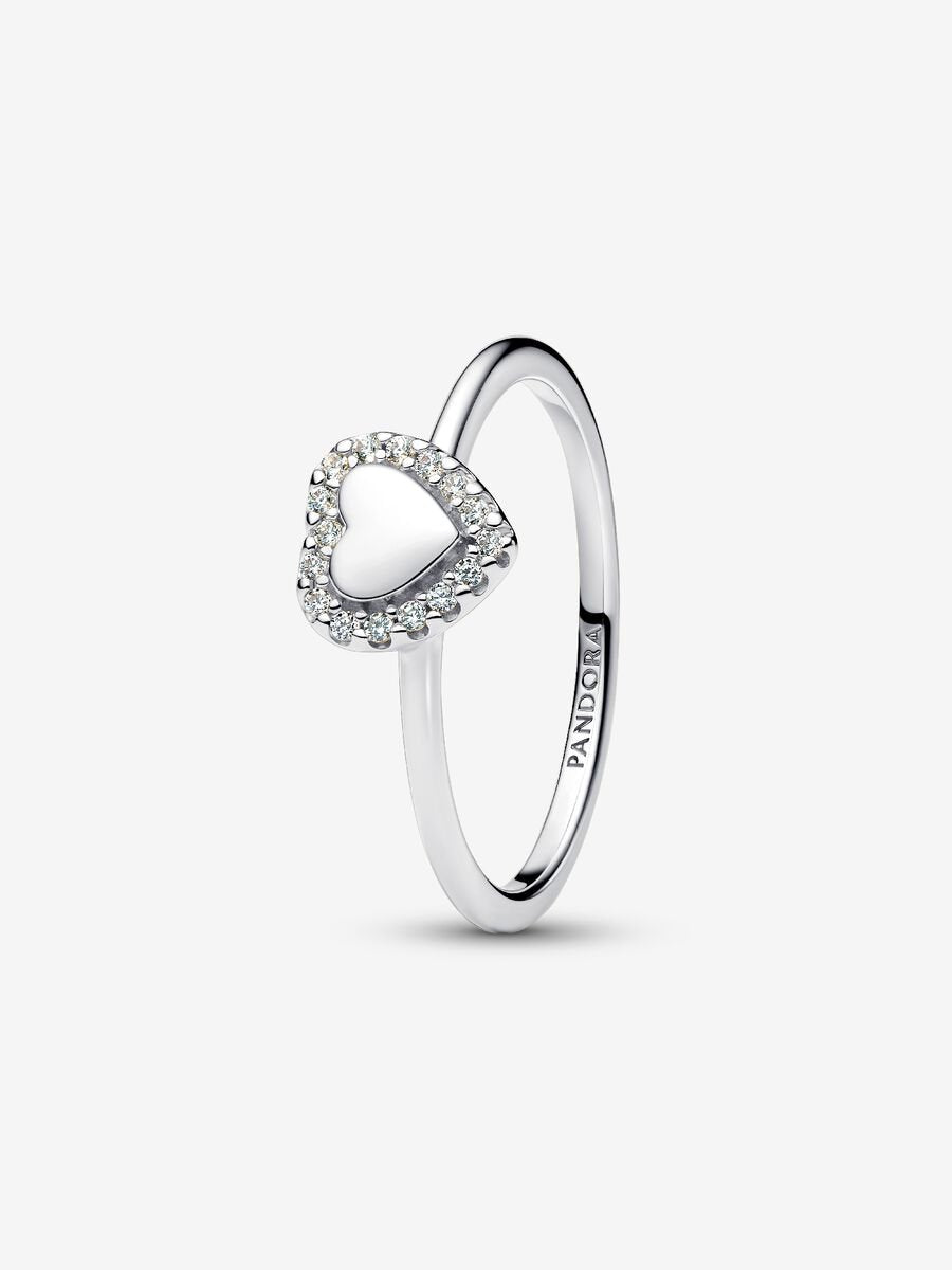 Pandora Engravable Heart Halo Ring