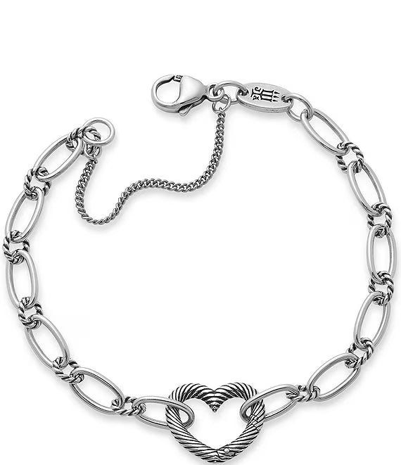 James Avery Changeable Heart Charm Bracelet Womens In Sterling