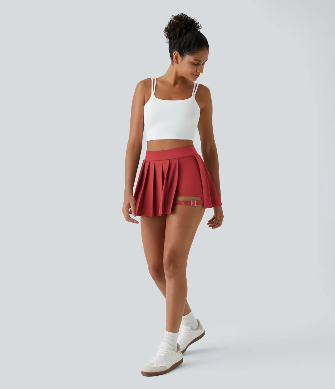 Halara Women's Breezeful™ High Waisted Pleated 2-in-1 Pocket Adjustable Buckle Micro Mini Quick Dry Casual Skirt