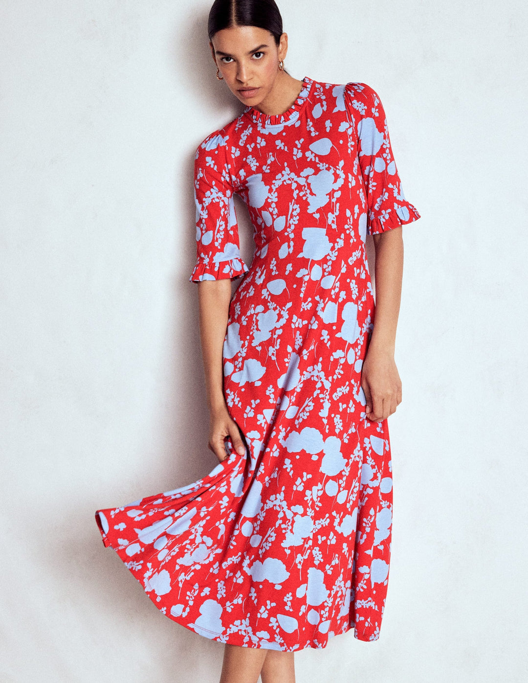 Boden Women's Ruffle Seamed Midi Dress