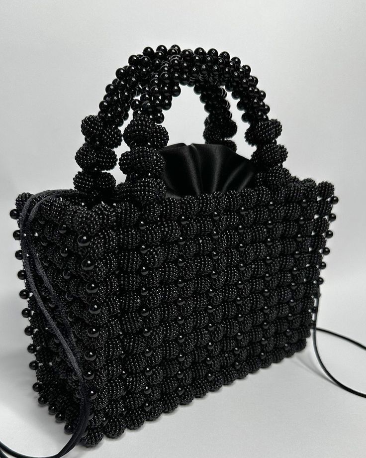 ✨ Noir Éclat Beaded Handbag ✨