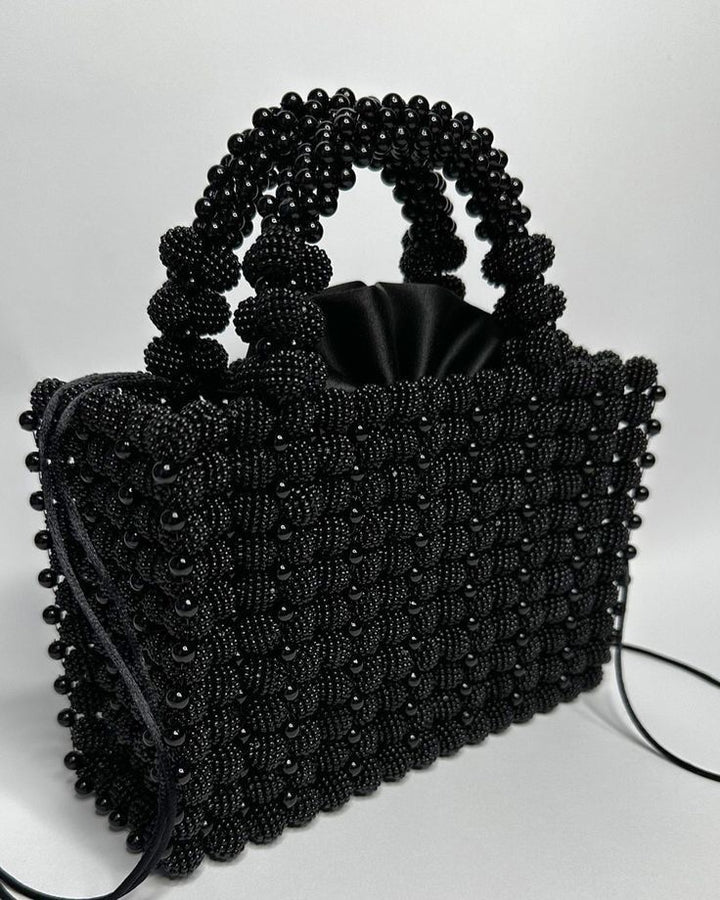 ✨ Noir Éclat Beaded Handbag ✨