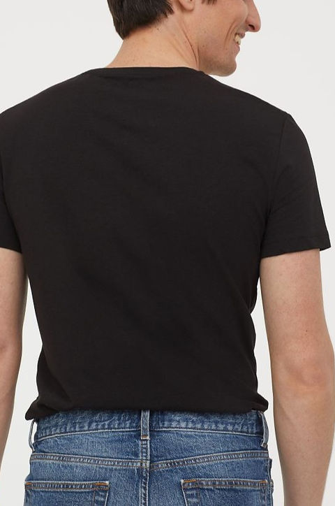 H&M Men's 3-pack Black Slim Fit T-shirts