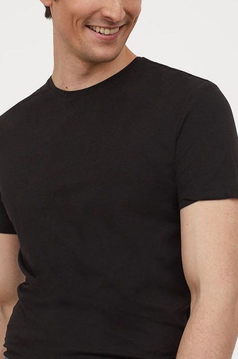 H&M Men's 3-pack Black Slim Fit T-shirts