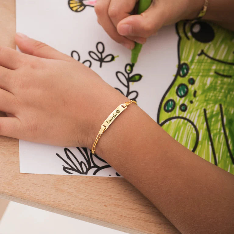 14K Solid Gold Baby Name Bracelet Personalized Baby Bracelet Baby Jewelry