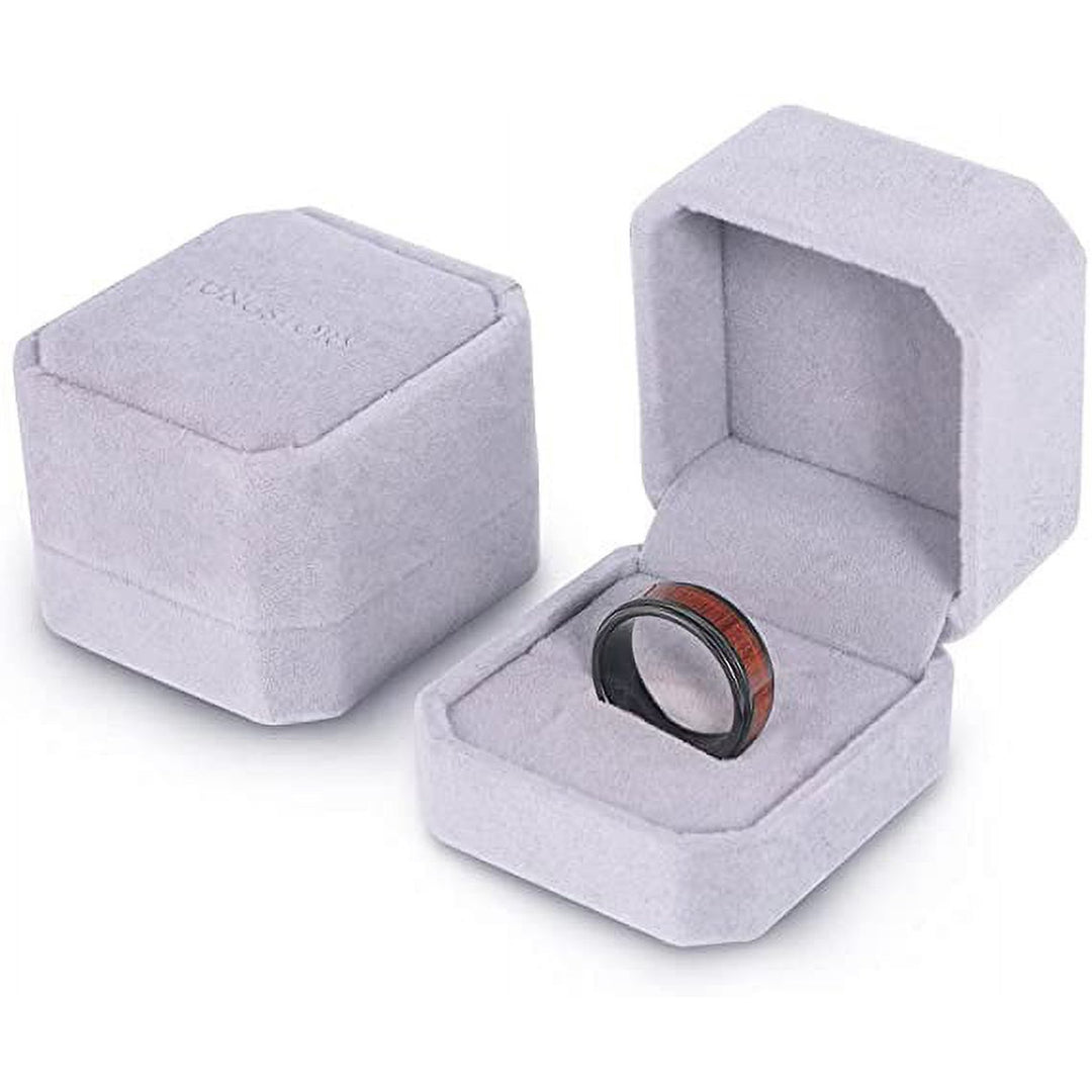 Black Plated Tungsten / Koa Wood Men's Wedding Band