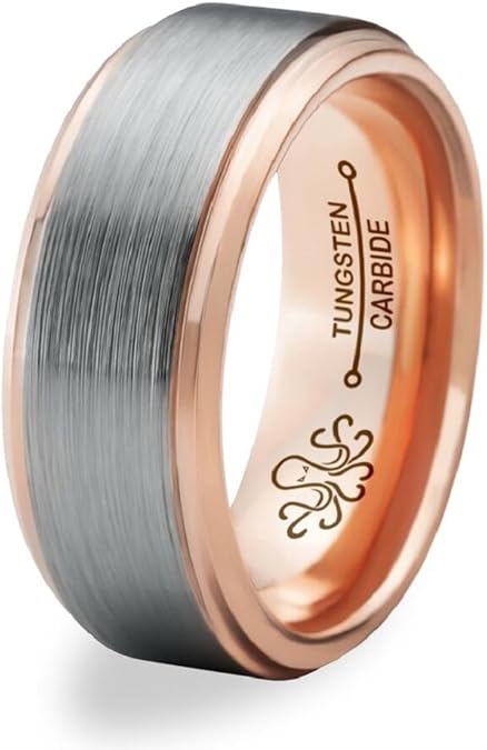 Gold Plated Tungsten Men's Wedding Band 6mm or 8mm