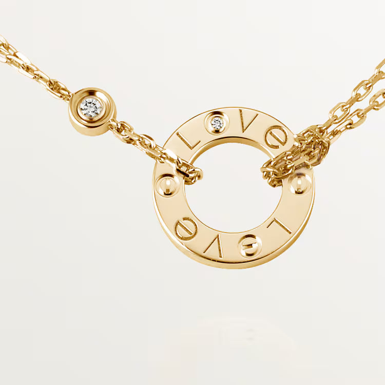 Cartier Love Circle Necklace B7219500 Yellow Gold Diamond