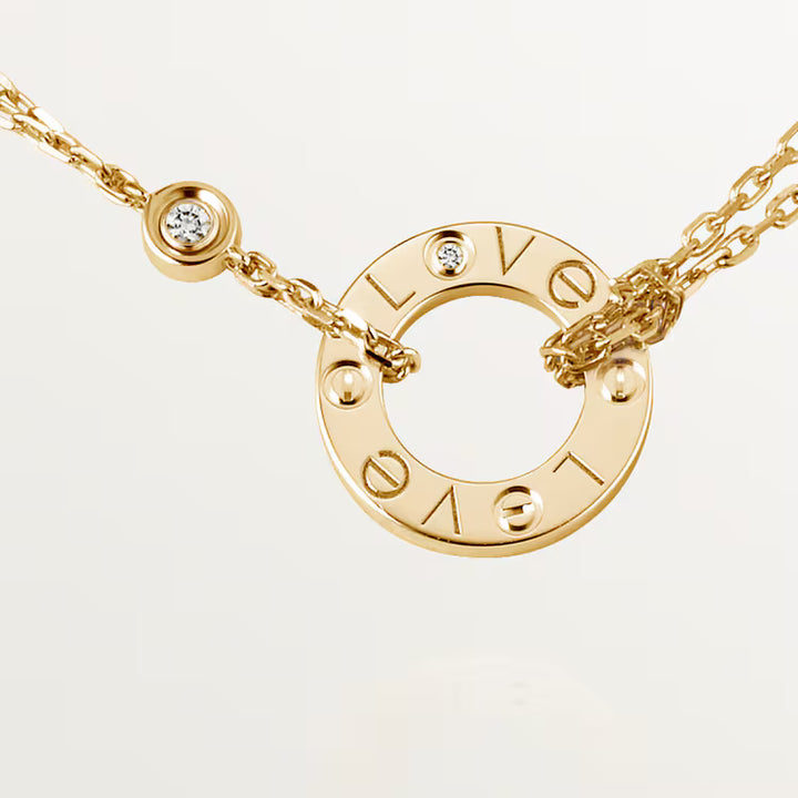 Cartier Love Circle Necklace B7219500 Yellow Gold Diamond