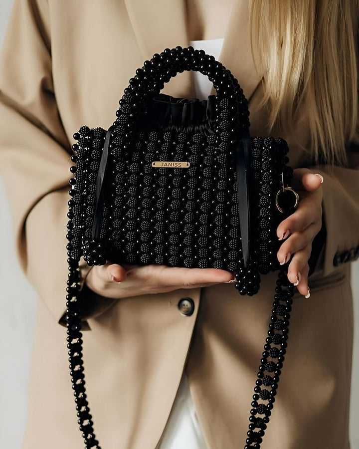 ✨ Noir Éclat Beaded Handbag ✨