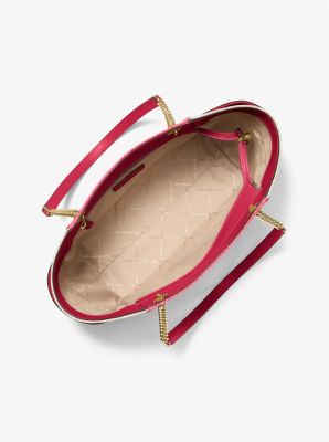 Michael Kors Women's Jet Set Large Color-Block Signature Logo Tote Bag