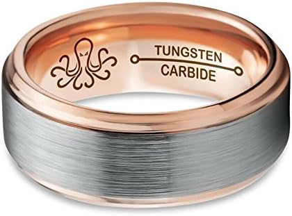 Gold Plated Tungsten Men's Wedding Band 6mm or 8mm