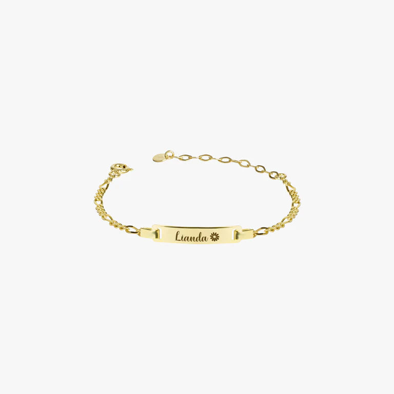 14K Solid Gold Baby Name Bracelet Personalized Baby Bracelet Baby Jewelry