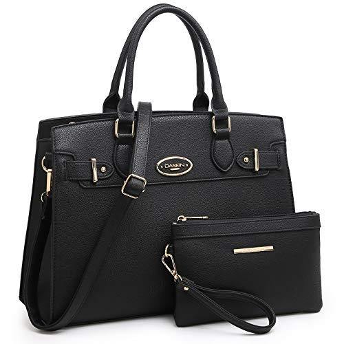 Dasein Women Handbags and Purses Women Shoulder Bag Top Handle Satchel Tote Work Bag with Matching Clutch