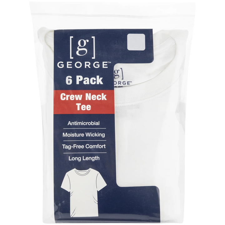 George Men's Crew T-Shirts, 6-Pack