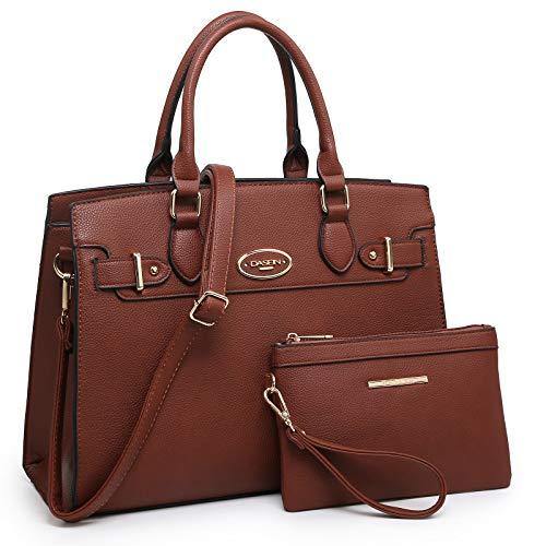Dasein Women Handbags and Purses Women Shoulder Bag Top Handle Satchel Tote Work Bag with Matching Clutch