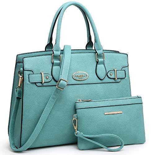 Dasein Women Handbags and Purses Women Shoulder Bag Top Handle Satchel Tote Work Bag with Matching Clutch