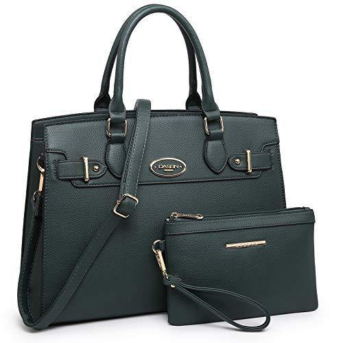 Dasein Women Handbags and Purses Women Shoulder Bag Top Handle Satchel Tote Work Bag with Matching Clutch