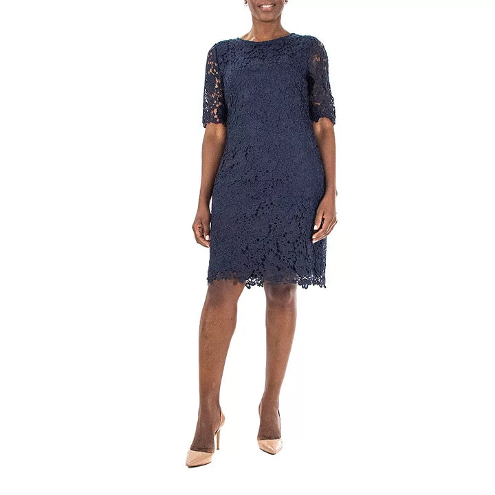 Nina Leonard Women's  Floral Lace Cocktail Dress