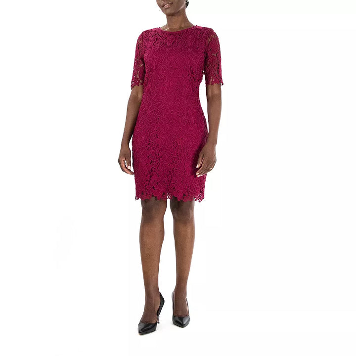 Nina Leonard Women's  Floral Lace Cocktail Dress