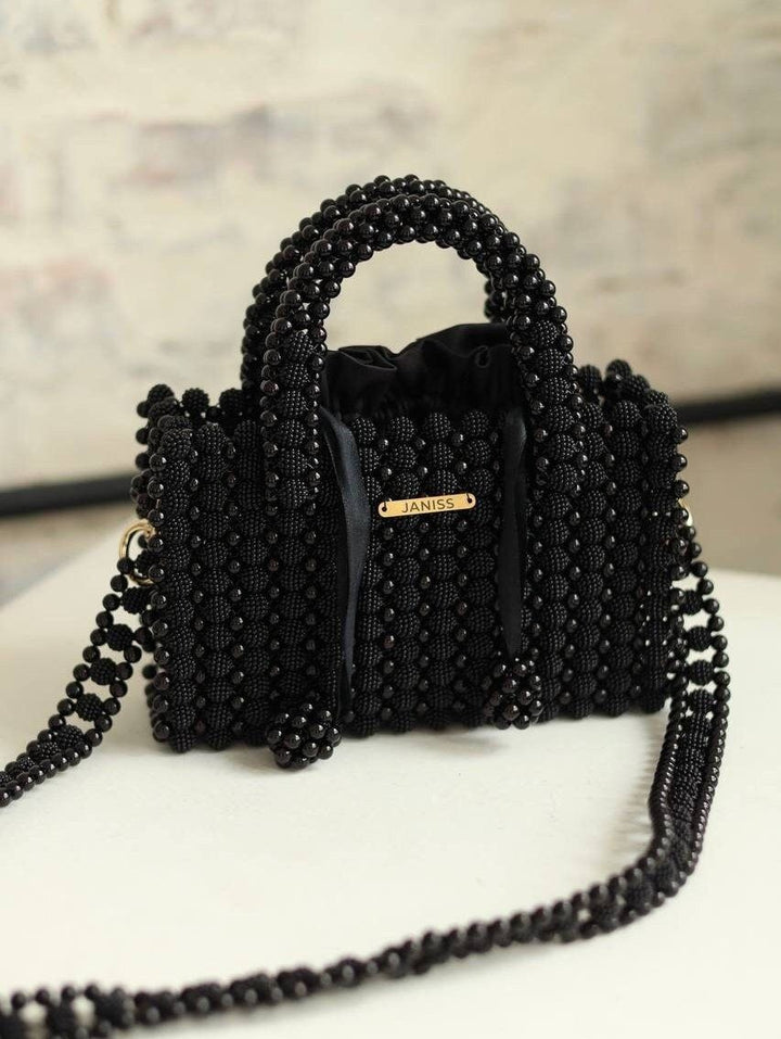 ✨ Noir Éclat Beaded Handbag ✨