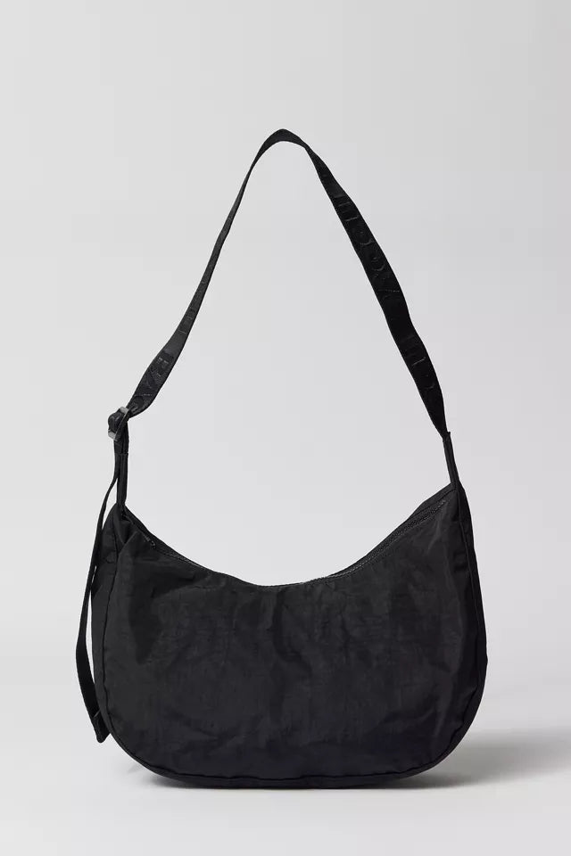 BAGGU Medium Nylon Crescent Bag in Brown/blue Check – Uo Exclusive at Urban Outfitters BAGGU