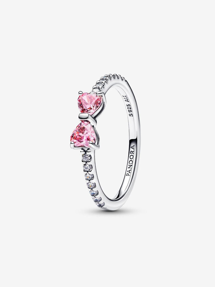 Pandora Women's Sparkling Pink Bow Ring Sterling