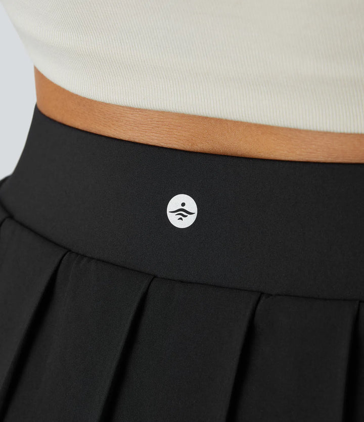 Halara Women's Breezeful™ High Waisted Pleated 2-in-1 Pocket Adjustable Buckle Micro Mini Quick Dry Casual Skirt