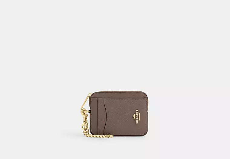Coach Zip Card Case In Signature Canvas Women's