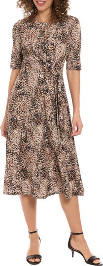 Women's London Times Side Tie Jersey Midi Dress