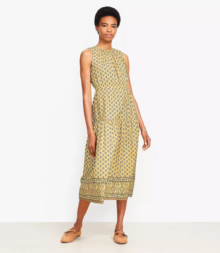 Women's Loft Garden Poplin Tiered Midi Dress