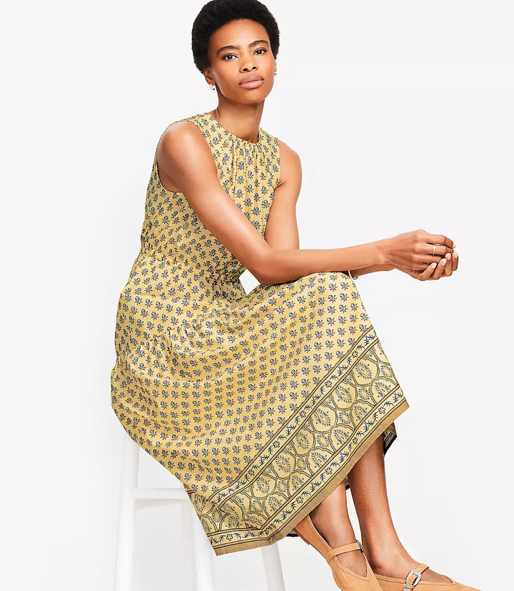 Women's Loft Garden Poplin Tiered Midi Dress