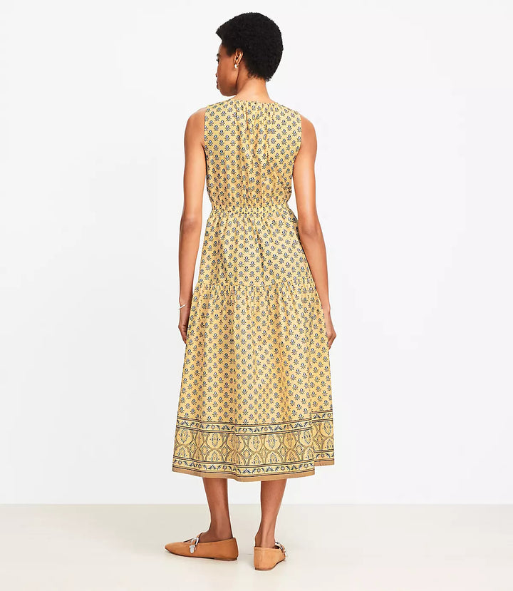 Women's Loft Garden Poplin Tiered Midi Dress