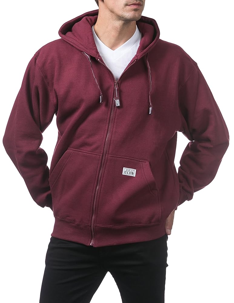 Pro Club Men's Heavyweight Full Zip Fleece Hoodie