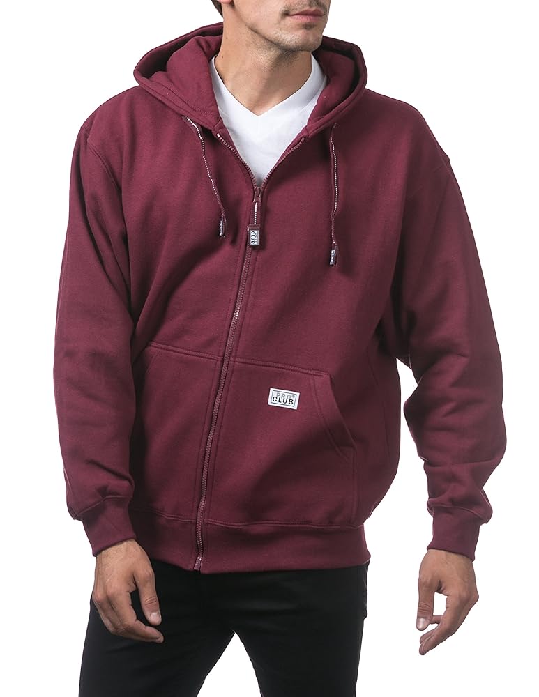 Pro Club Men's Heavyweight Full Zip Fleece Hoodie