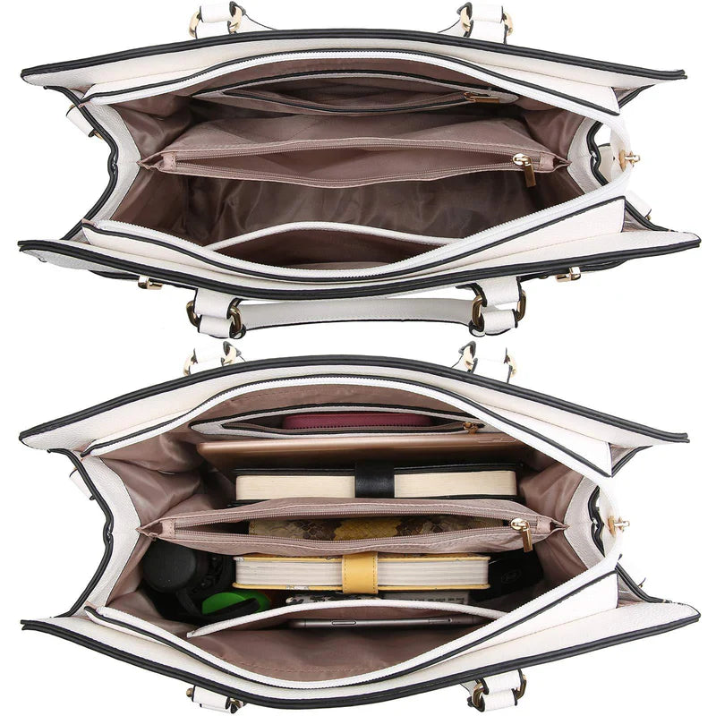 Dasein Women Handbags and Purses Women Shoulder Bag Top Handle Satchel Tote Work Bag with Matching Clutch