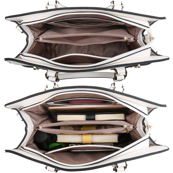 Dasein Women Handbags and Purses Women Shoulder Bag Top Handle Satchel Tote Work Bag with Matching Clutch