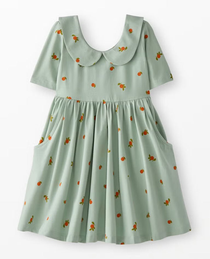 Hanna Andersson Girls' Clementine Collared Skater Dress with Pockets
