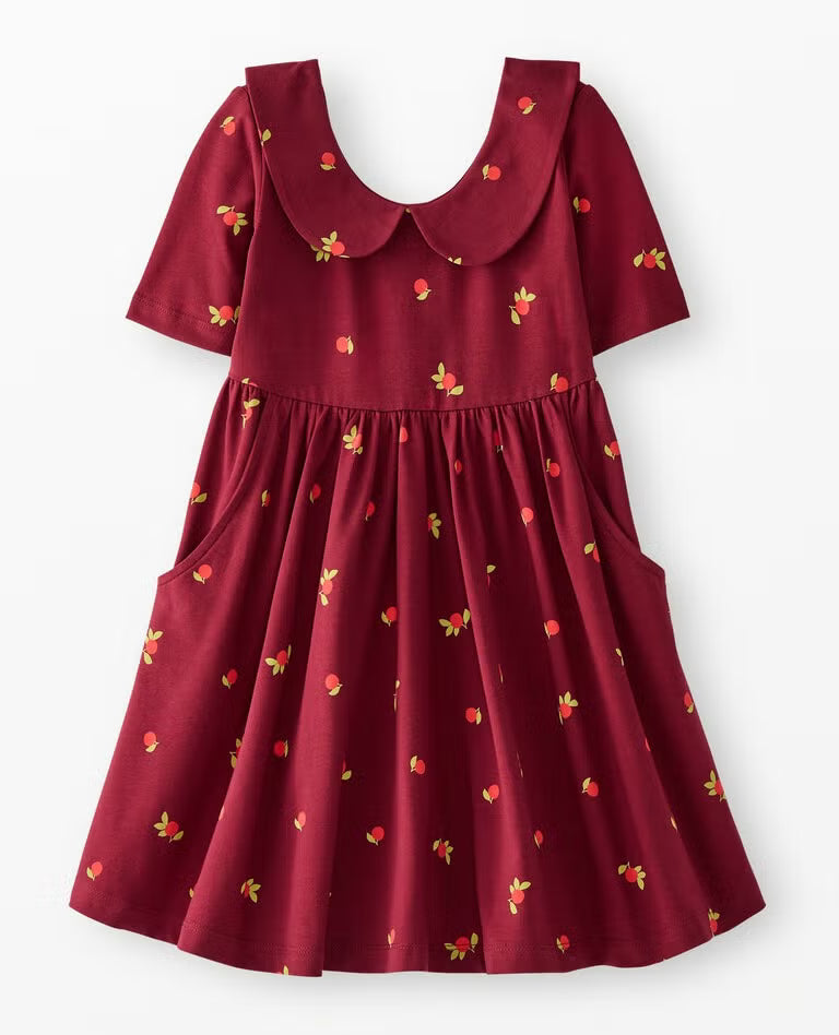 Hanna Andersson Girls' Clementine Collared Skater Dress with Pockets