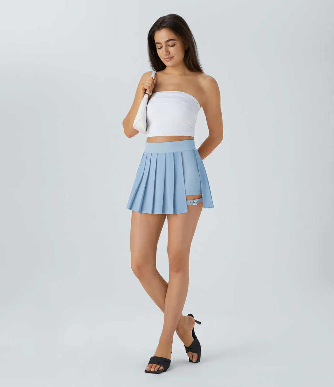 Halara Women's Breezeful™ High Waisted Pleated 2-in-1 Pocket Adjustable Buckle Micro Mini Quick Dry Casual Skirt