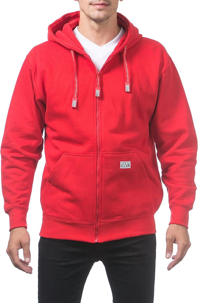 Pro Club Men's Heavyweight Full Zip Fleece Hoodie