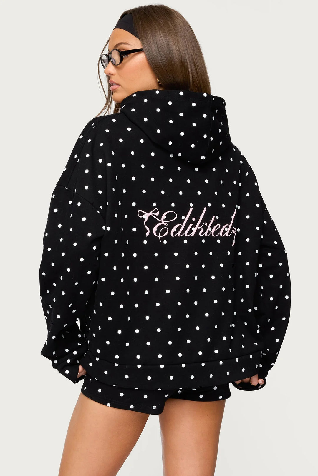 Edikted Women Chelsie Polka Dot Hoodie