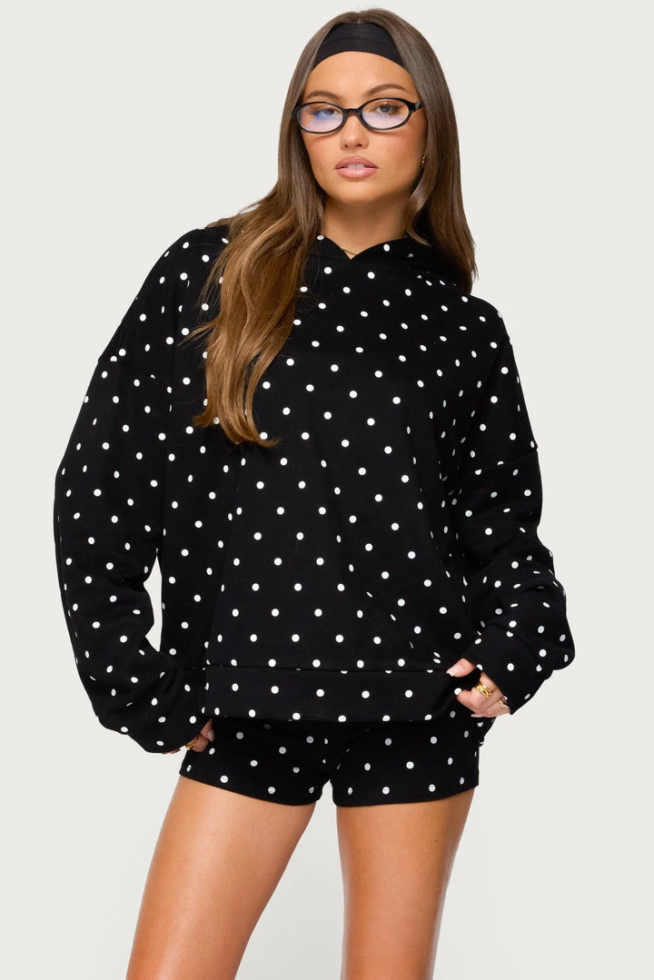 Edikted Women Chelsie Polka Dot Hoodie